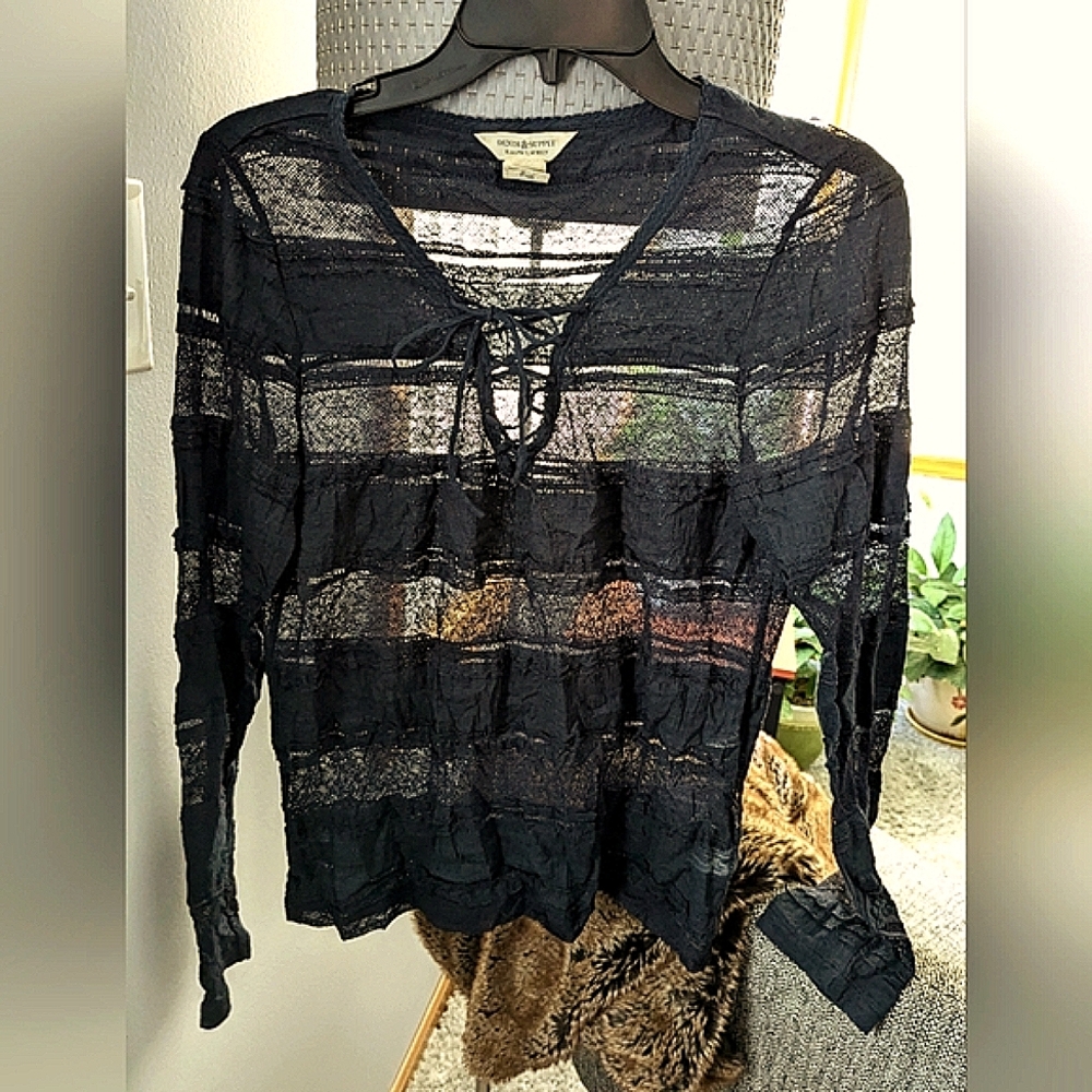 Denim & Supply Ralph Lauren Black Lace Top